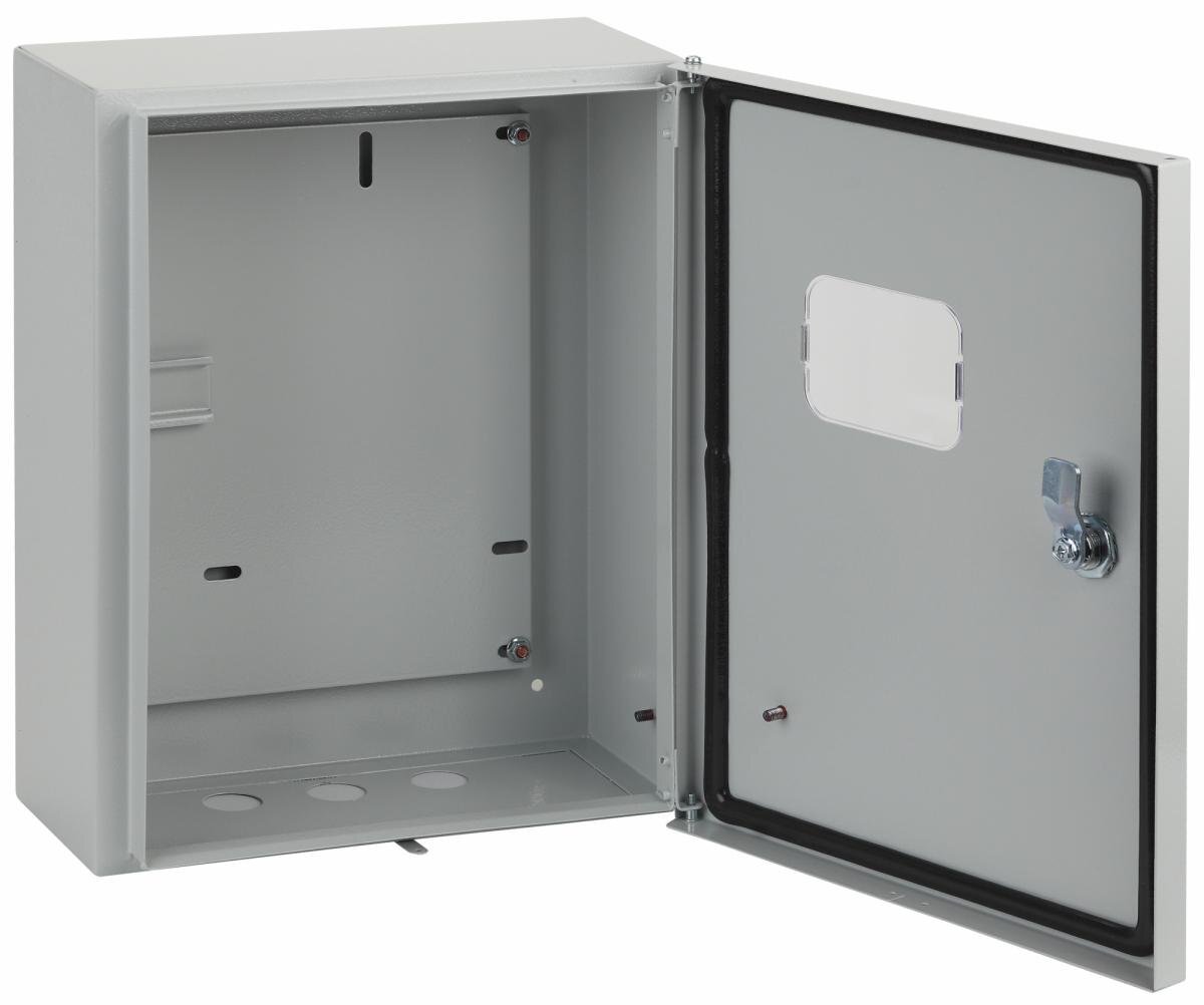 Щит трехфазный ЩУ-3/1-0 I (395х310х150) ЭКФ IP54 предназначен для организации электроввода, установки в нем средств учета трехфазного тока и вводной аппаратуры Щит учетный ЩУ-3/1-0 I